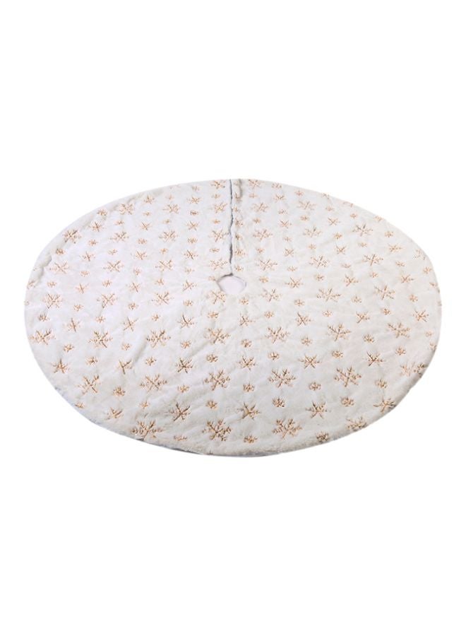 Beauenty Decorative Snowflake Embroidered Tree Skirt White/Gold 90cm  - Image 1