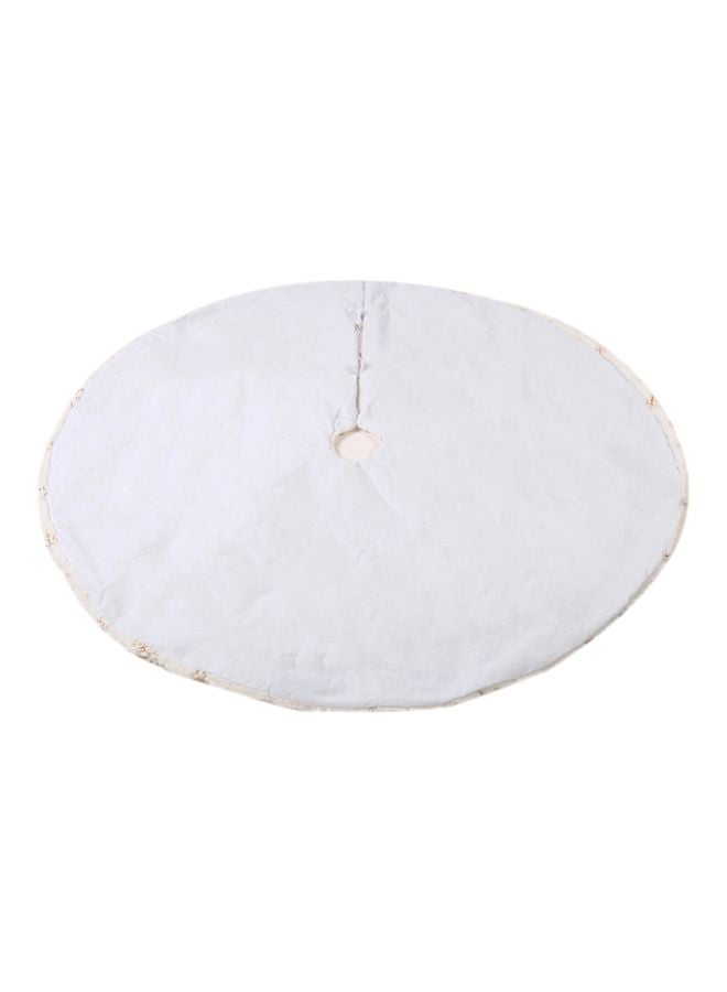 Beauenty Decorative Snowflake Embroidered Tree Skirt White/Gold 90cm  - Image 4