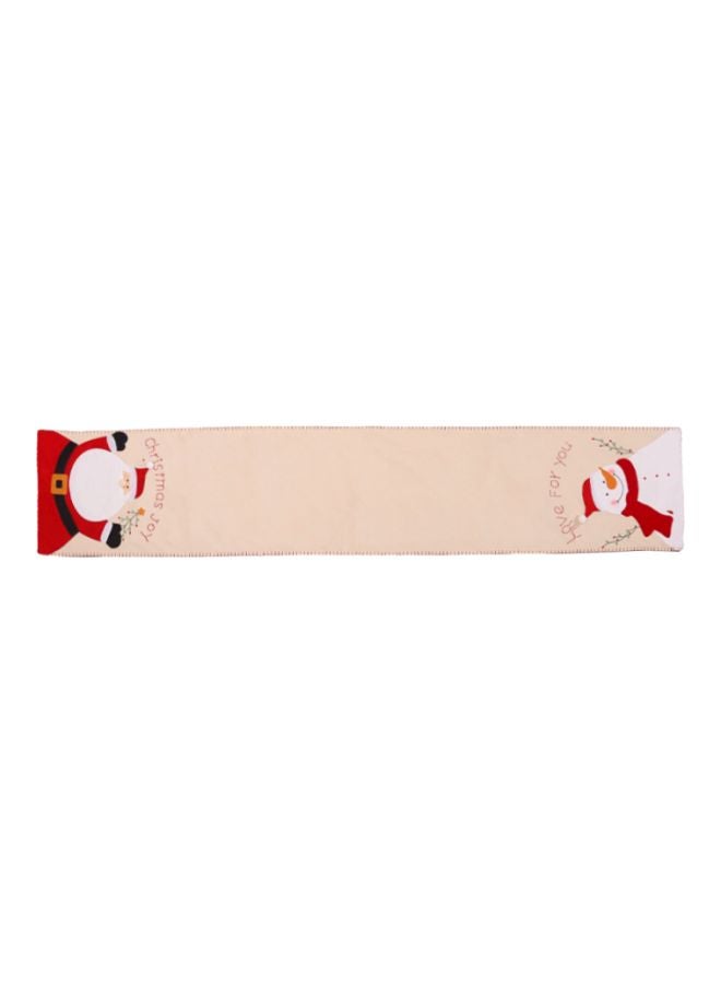Beauenty Decorative Christmas Snowman Table Runner Beige/Red/White 180x35cm  - Image 1
