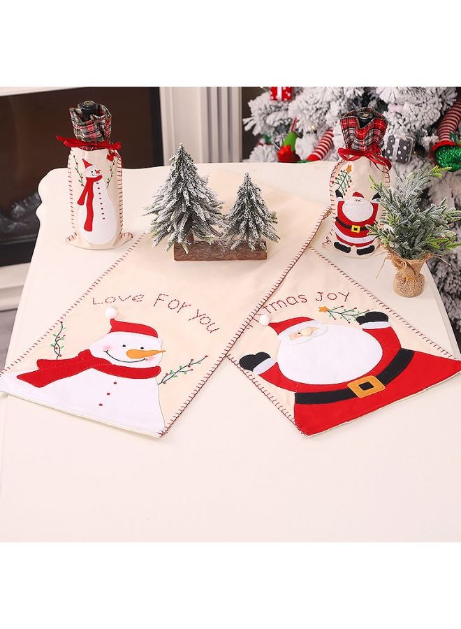 Beauenty Decorative Christmas Snowman Table Runner Beige/Red/White 180x35cm  - Image 3