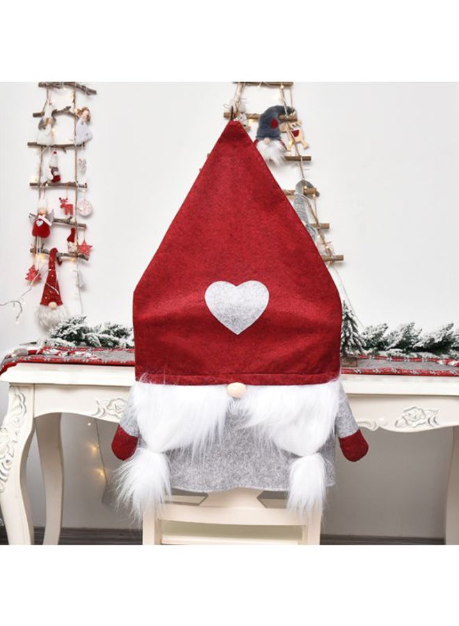 بيوينتي غطاء كرسي بتصميم رجل عجوز من غابات بلاد الشمال من دون وجه أحمر/أبيض 48x83سم - Image 2