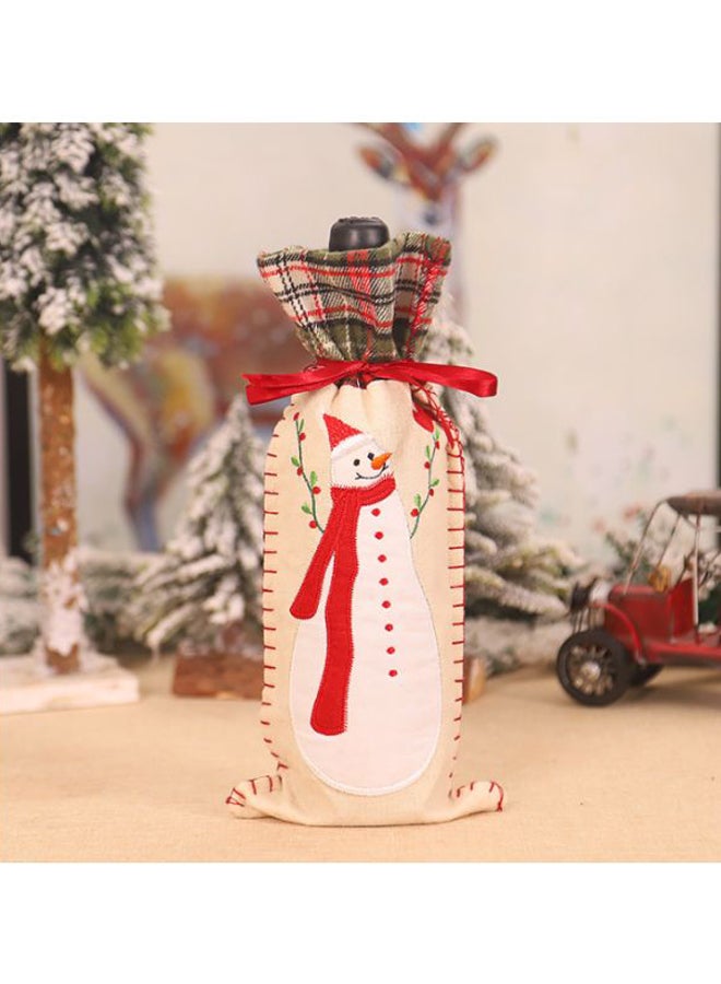 Beauenty Cartoon Plaid Bottle Cover Beige/White/Green 34x15cm - Image 3
