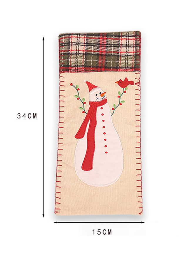 Beauenty Cartoon Plaid Bottle Cover Beige/White/Green 34x15cm - Image 2