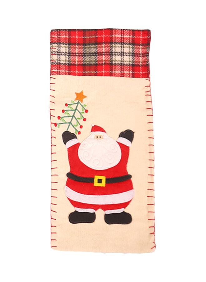 Beauenty Santa Plaid Bottle Cover Beige/Red/Green 34x15cm  - Image 1