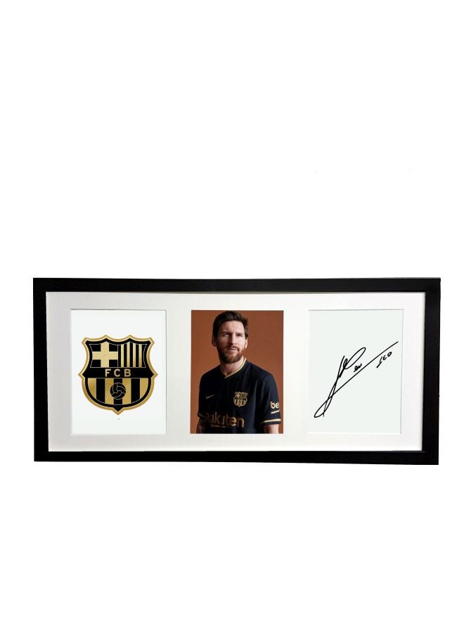 Boomah Accessories Lionel Messi Barcelona Autographed Poster With Frame Black/Gold/White 50x23cm