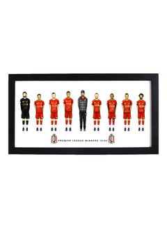 Liverpool Premier League Winners Caricature Poster With Frame Red/Beige/White 50x23cm