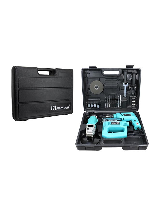 NAMSON Electric Drill Kit Set Black/Blue 44x34x12centimeter - Image 1