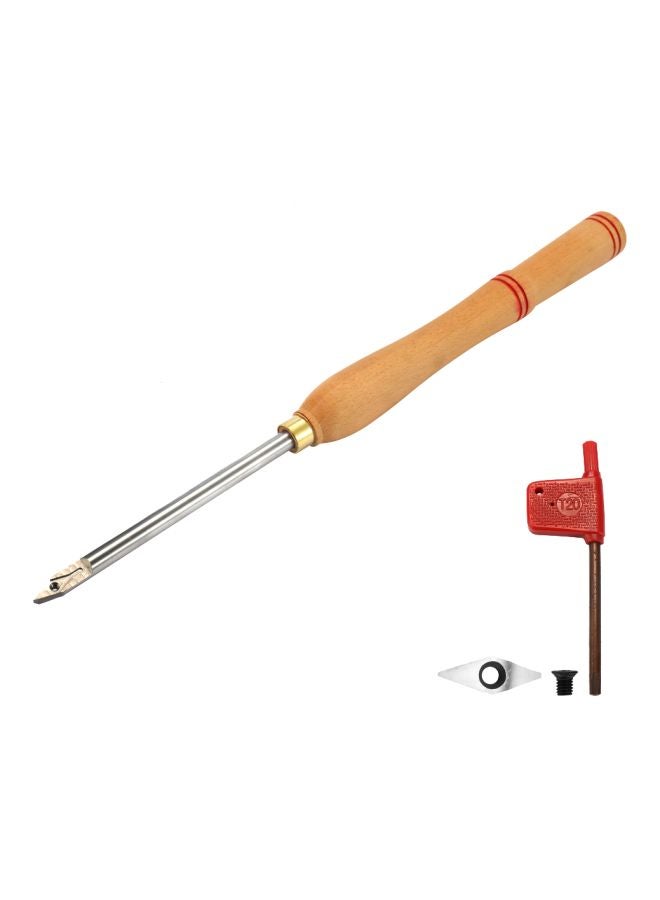 Wood Turning Tool With Accessories Beige/Silver/Red - Image 1