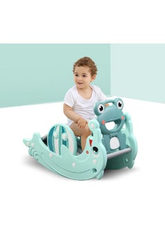 XIANGYU Double Rocking Horse And Slide - Green/Grey/White 102x34x47cm  - Image 3