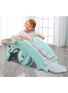 XIANGYU Double Rocking Horse And Slide - Green/Grey/White 102x34x47cm  - Image 4