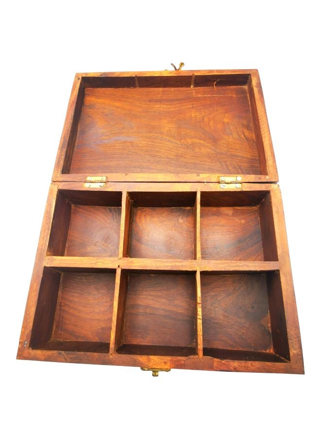 asmat 6-Slot Wooden Tea Storage Box Brown  - Image 3