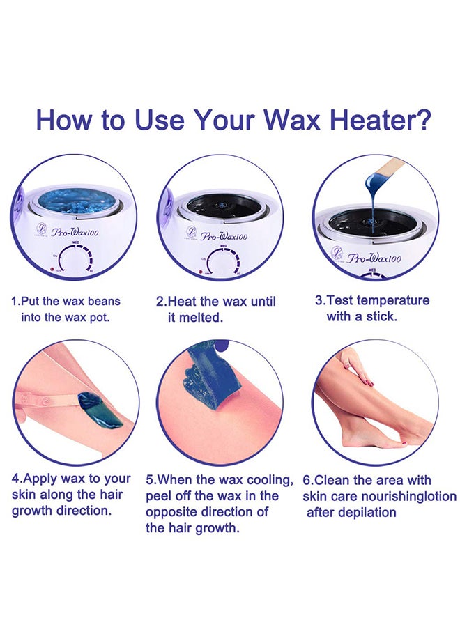 Pro-Wax100 - Professional Electric Wax Heater Blue/White 20x20x15cm - Image 1