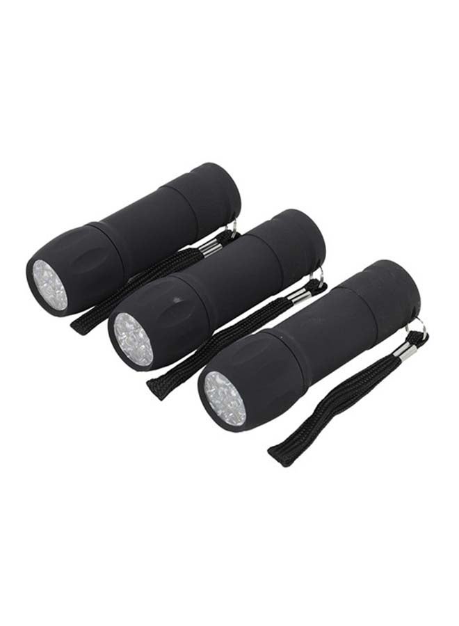 LAWAZIM 3-Piece Soft LED Keychain Rechargeable LED Flashlight Black LED Fishing Mini Flashlight Portable Flashlight Tool Abs Camping Black  - Image 1