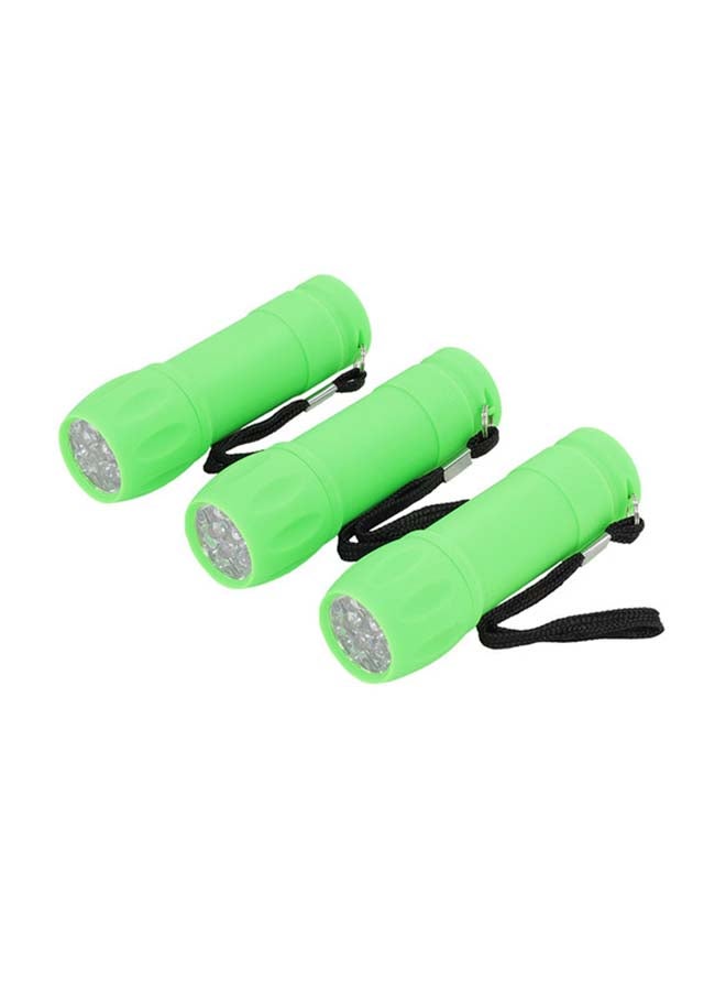 LAWAZIM 3-Piece Soft Grip Flashlight Green - Image 1