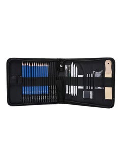 H&B 32-Piece Professional Pencil Drawing Kit Black/Blue/White  - Image 2