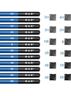 H&B 32-Piece Professional Pencil Drawing Kit Black/Blue/White  - Image 3