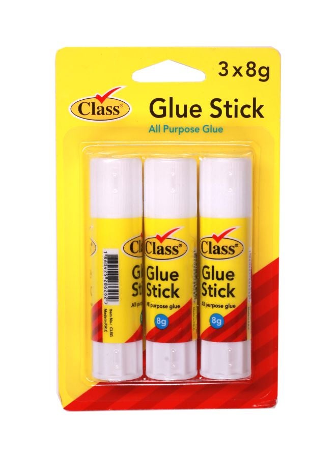 class - Pack Of 3 All Purpose Glue Sticks Clear - Image 1