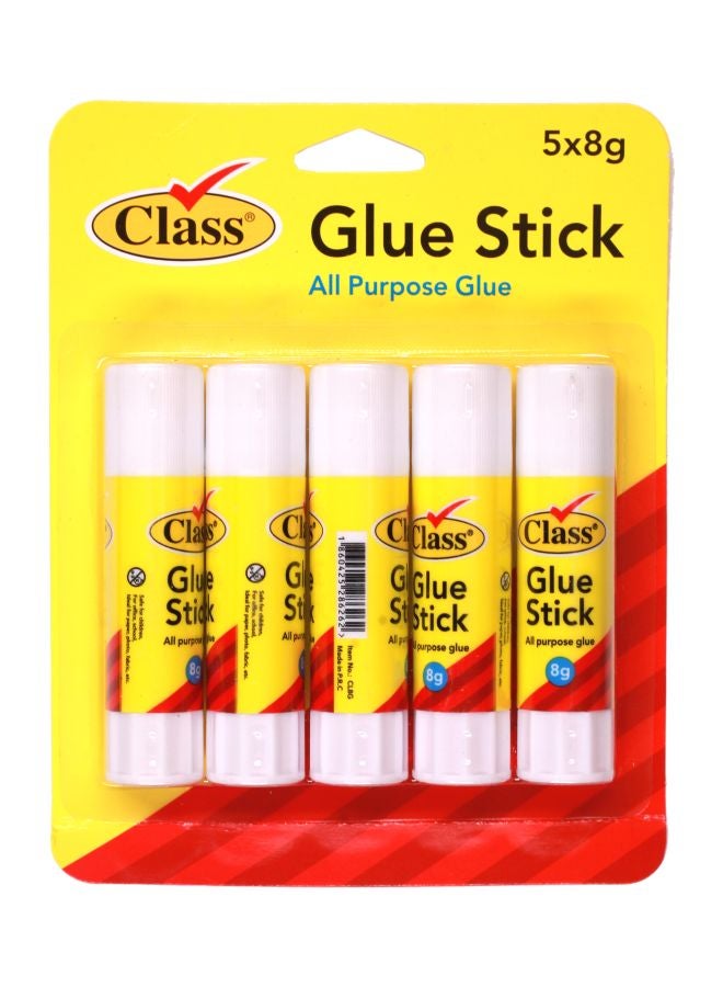 class - Pack Of 5 All Purpose Glue Sticks Clear - Image 1