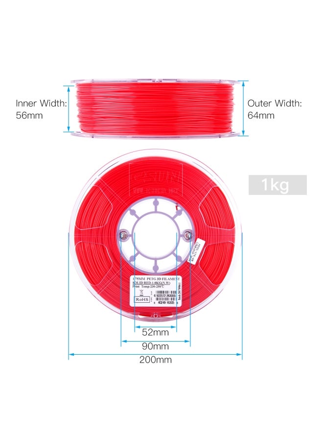 eSUN - PETG 3D Printer Filament Solid Red - Image 1