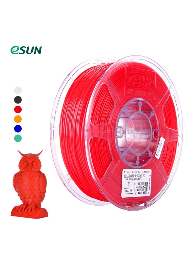 eSUN - PETG 3D Printer Filament Solid Red - Image 1