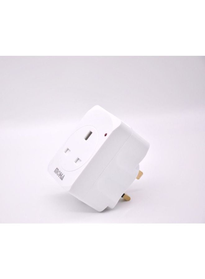 MOHA 3-Way BS Plug Multi Adaptor White  - Image 2