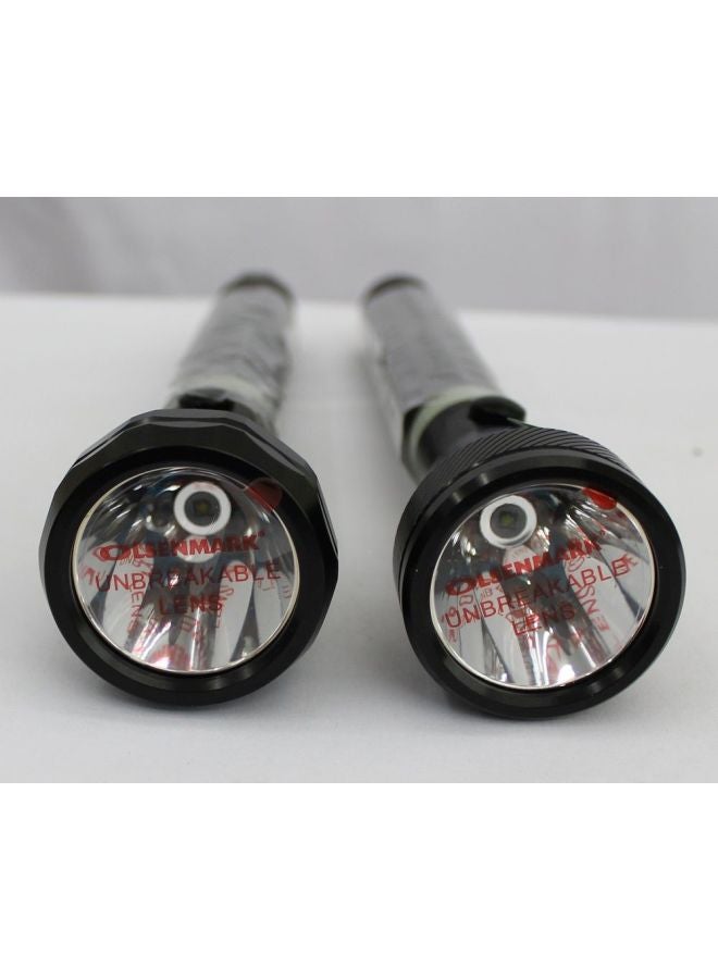 أولسنمارك كشافات LED قابلة للشحن 2-في-1 مكونة من قطعتين أسود 242مم  - Image 2