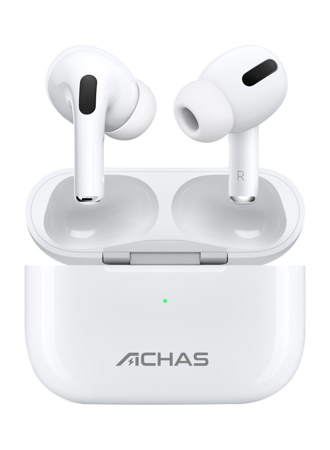 ACHAS - In-Ear Bluetooth Earbuds With Charging Case White - Image 1