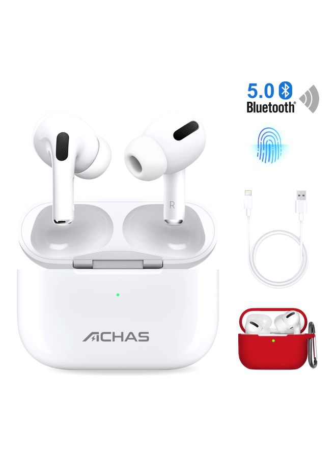 ACHAS - In-Ear Bluetooth Earbuds With Charging Case White - Image 1