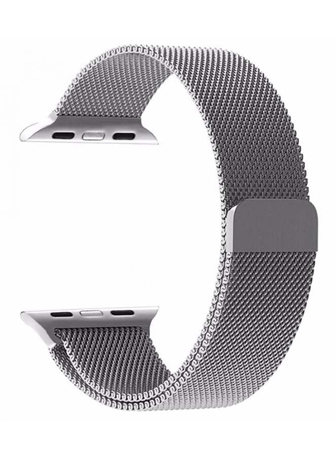 Foxcon - Replacement Band For Apple Watch 7/6/SE/5/4 45/44/42mm Silver - Image 1