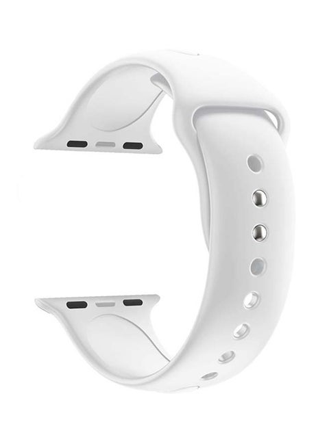 Replacement Silicone Apple Watch Band for 41/40/38mm White