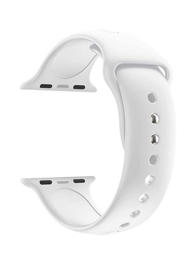 Foxcon - Replacement Silicone Apple Watch Band for 41/40/38mm White - Image 1