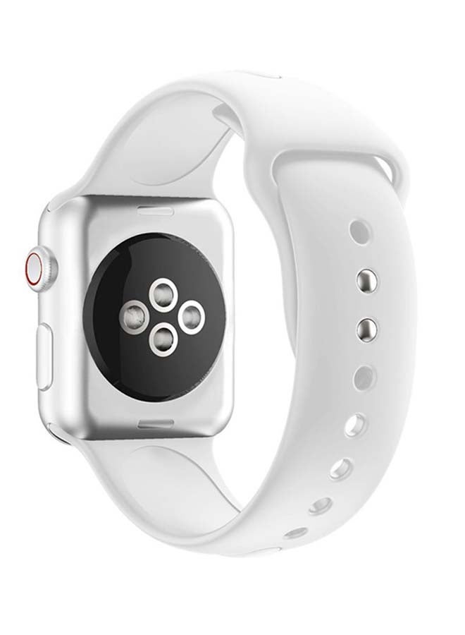 Foxcon - Replacement Silicone Apple Watch Band for 41/40/38mm White - Image 1