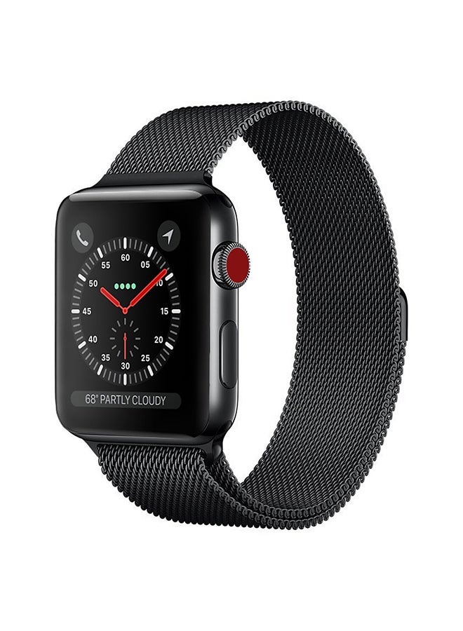 Foxcon - Milanese Loop Stainless Steel Bracelet Strap Apple Watch Band for 41/40/38mm Black - Image 1