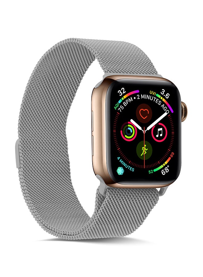 Foxcon - Milanese Loop Stainless Steel Bracelet Strap Apple Watch Band for 41/40/38mm Silver - Image 1