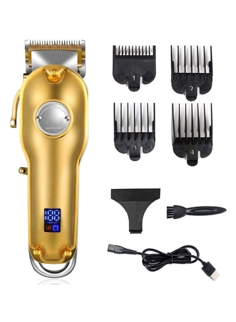 8-Piece Electric Hair Clipper Cordless Beard Trimmer Kit Gold/Black/Silver 18 x 6.5cm