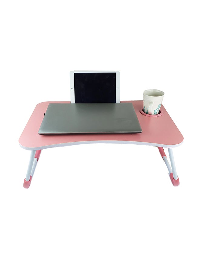 دبليو تي إيزي كير مكتب محمول مع حامل أكواب وردي/أبيض - Image 2