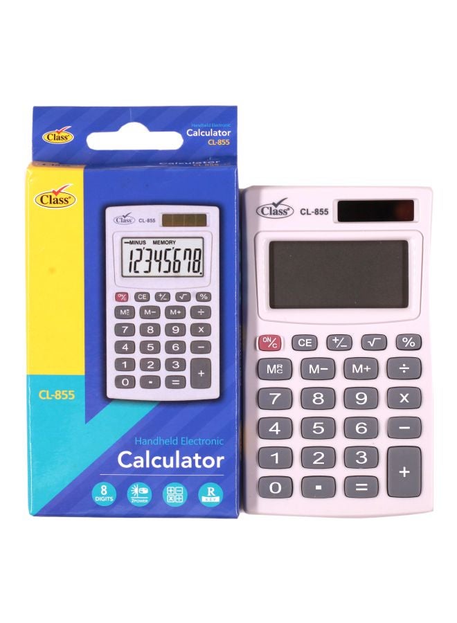 كلاس آلة حاسبة إلكترونية محمولة أبيض/رمادي/أحمر - Image 1