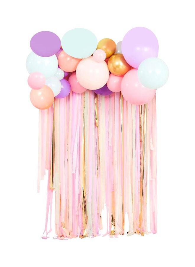 Ginger Ray Pastel Streamer With Balloons Backdrop - Image 1