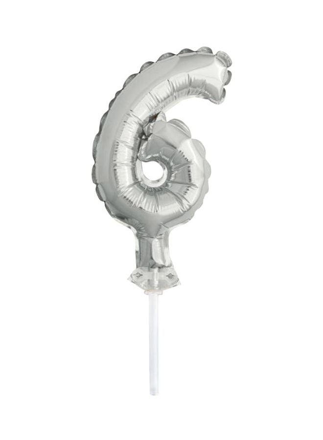 يونيك زينة للكعكة بتصميم بالون على شكل رقم 6 5بوصة - Image 1