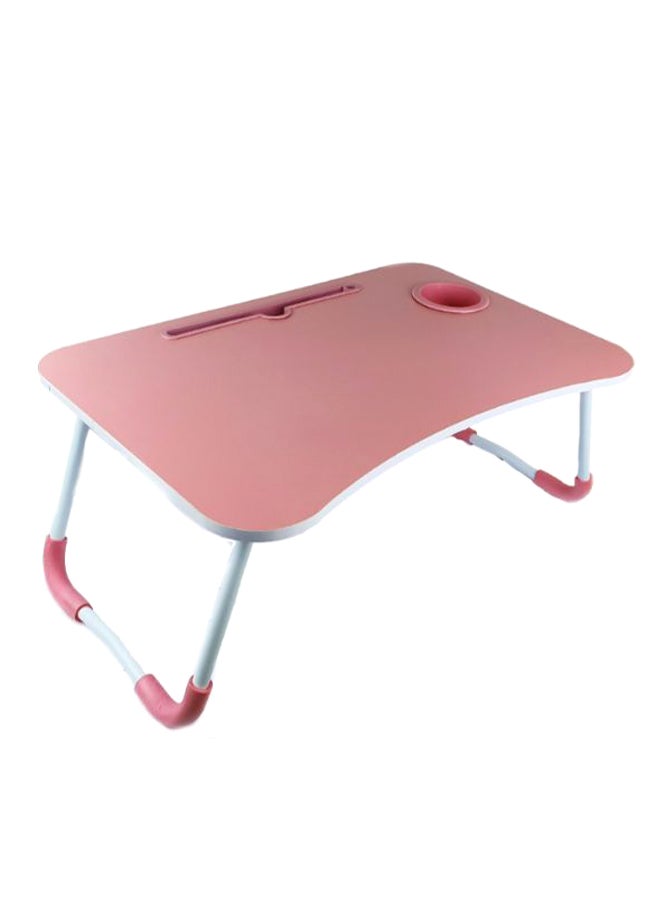 دبليو تي إيزي كير مكتب محمول مع حامل أكواب وردي/أبيض - Image 1