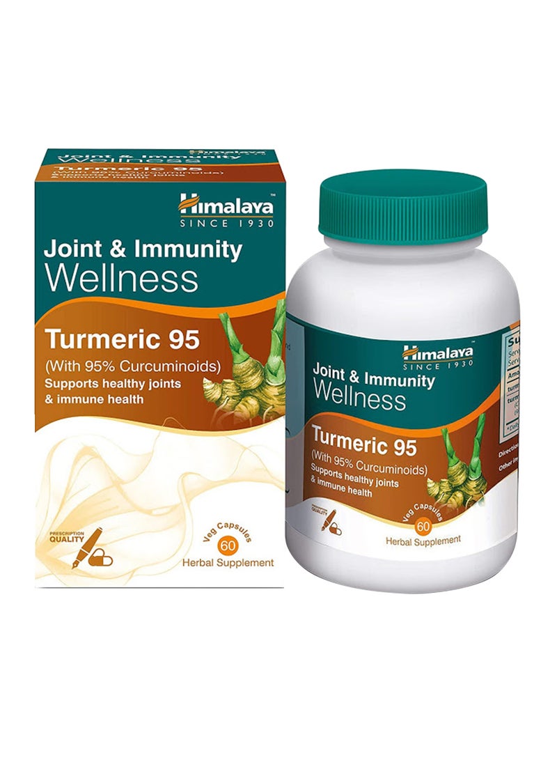 Himalaya Turmeric 95 Supports Healthy Joints and Immune Health Herbal Veggie Capsules  - Image 1