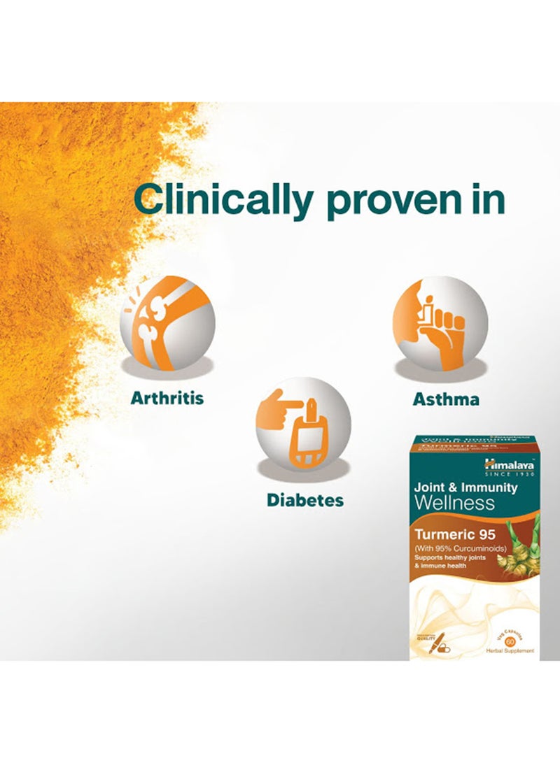 Himalaya Turmeric 95 Supports Healthy Joints and Immune Health Herbal Veggie Capsules  - Image 2