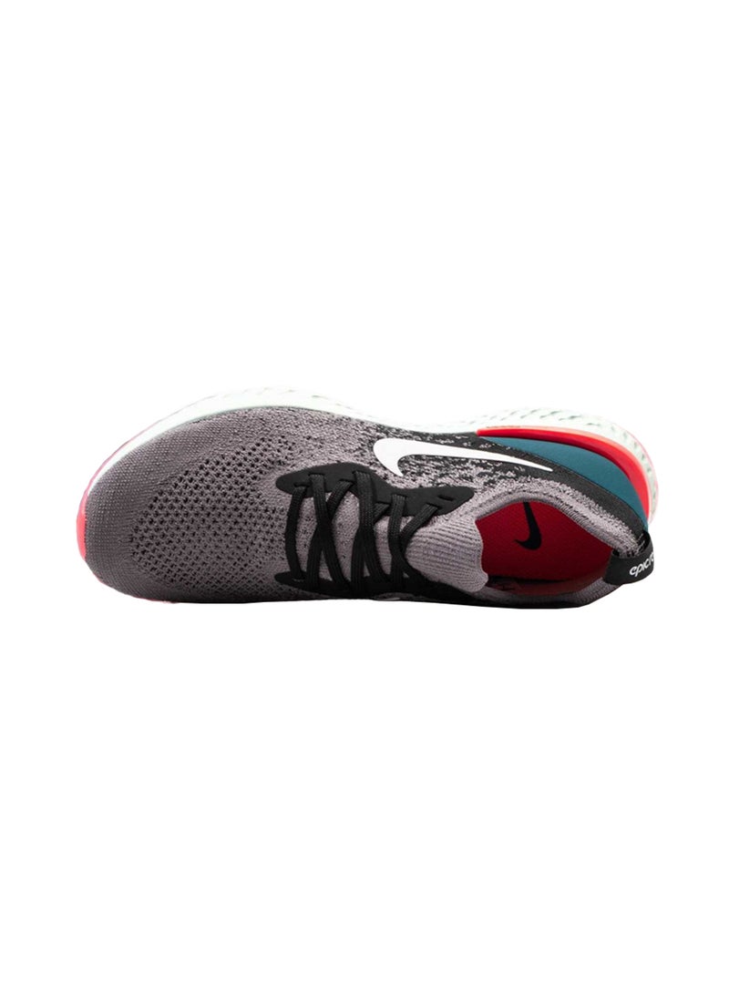 Nike - Men's Epic React Flyknit Shoes Gunsmoke/White-Black-Geode Teal-Hot Punc - Image 1