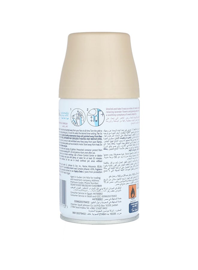 جليد عبوة إعادة تعبئة تلقائية لمعطر الجو برائحة اللافندر والفانيليا أبيض/بيج 0.27لترات - Image 2