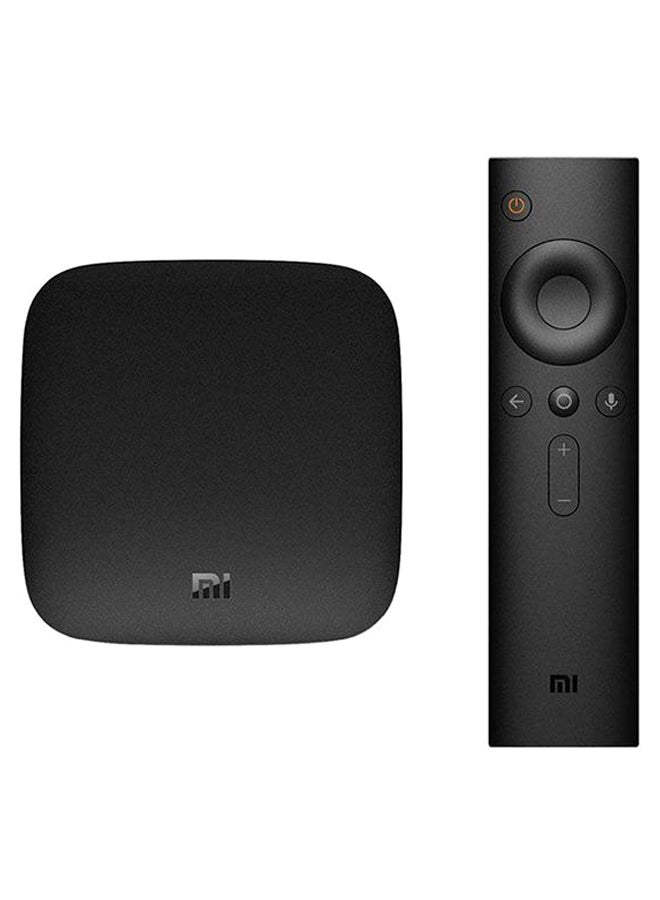 شاومي تي في بوكس ذكي بدقة 4K يعمل بنظام أندرويد مع جهاز تحكم عن بعد Mi 3S أسود  - Image 1