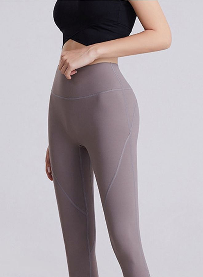 جوي شيك بنطال ضيق رياضي مرتفع الخصر رمادي - Image 3