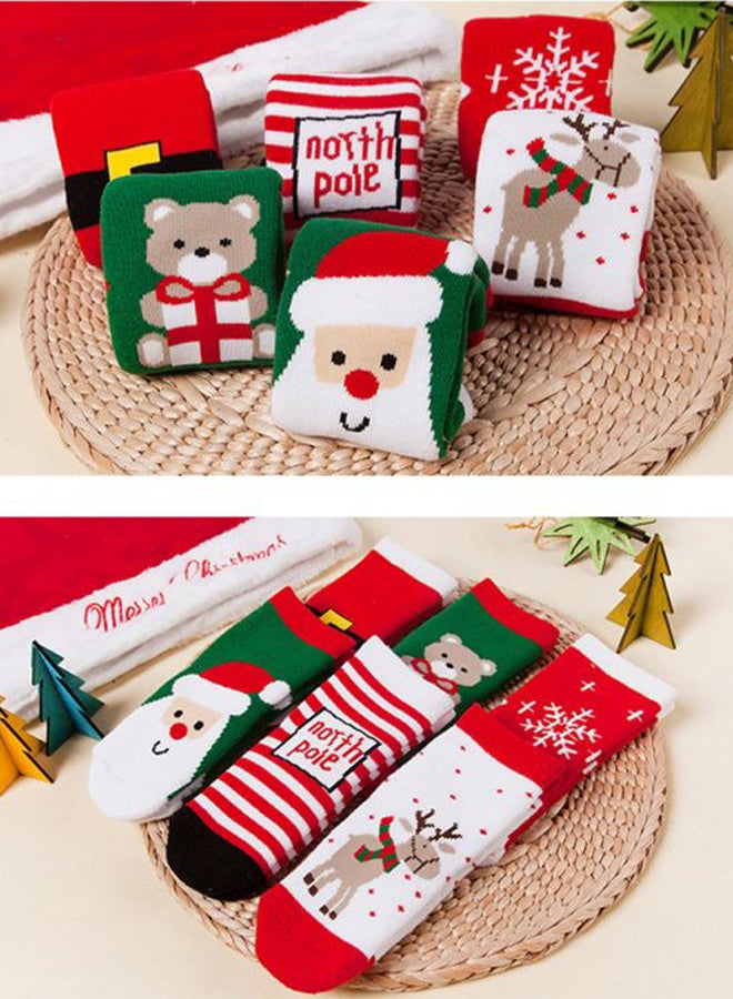 Joychic Pair Of 6 Christmas Themed Ankle Length Socks Red/Green/White  - Image 2