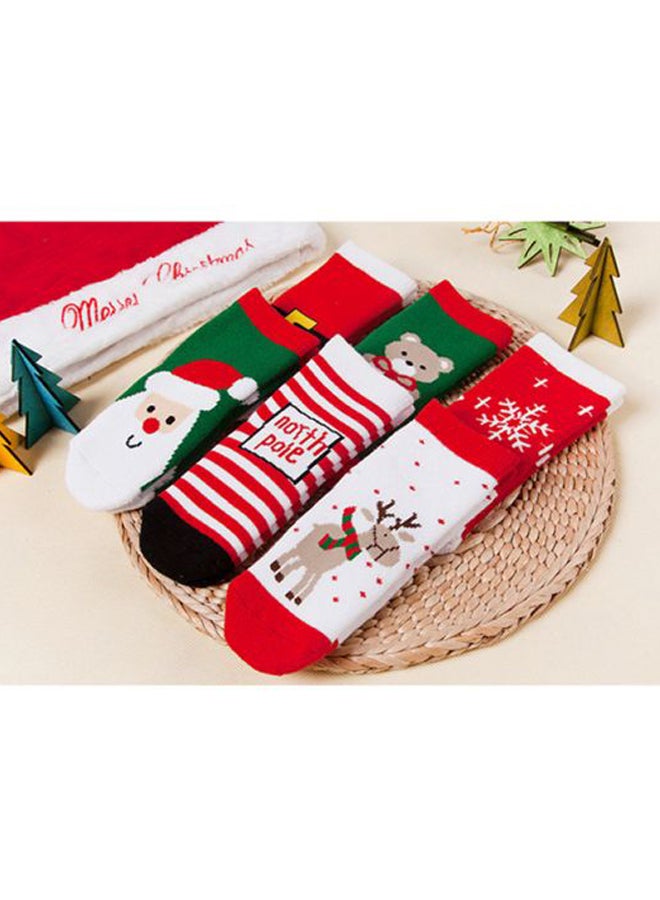 Joychic Pair Of 6 Christmas Themed Ankle Length Socks Red/Green/White  - Image 3