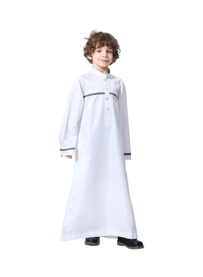 Hanyimidoo Pack Of 42 Kids High Neck Kandora White/Black  - Image 1