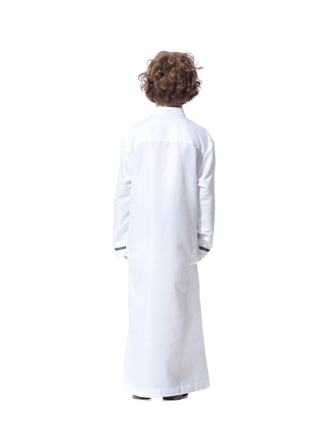 Hanyimidoo Pack Of 42 Kids High Neck Kandora White/Black  - Image 2